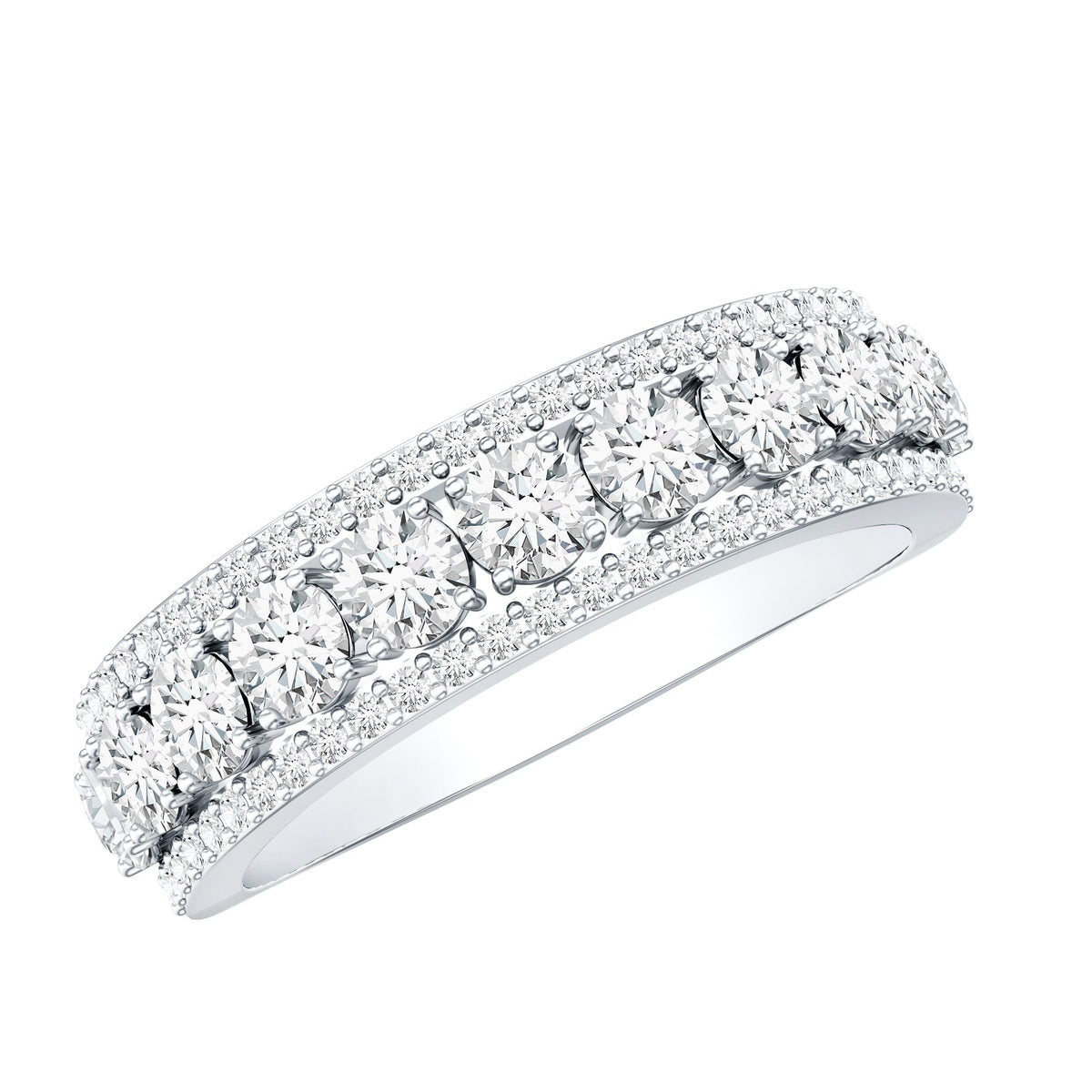 Certified Moissanite Wedding Anniversary Band Ring for Women