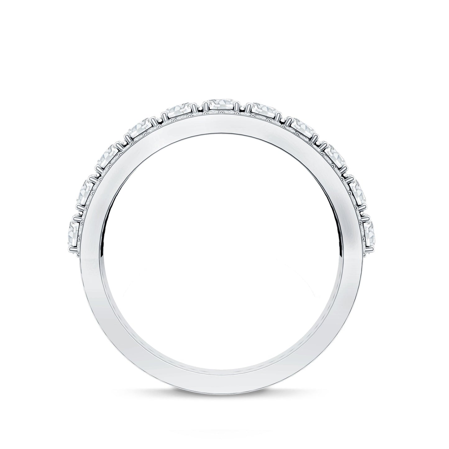 Certified Moissanite Wedding Anniversary Band Ring for Women