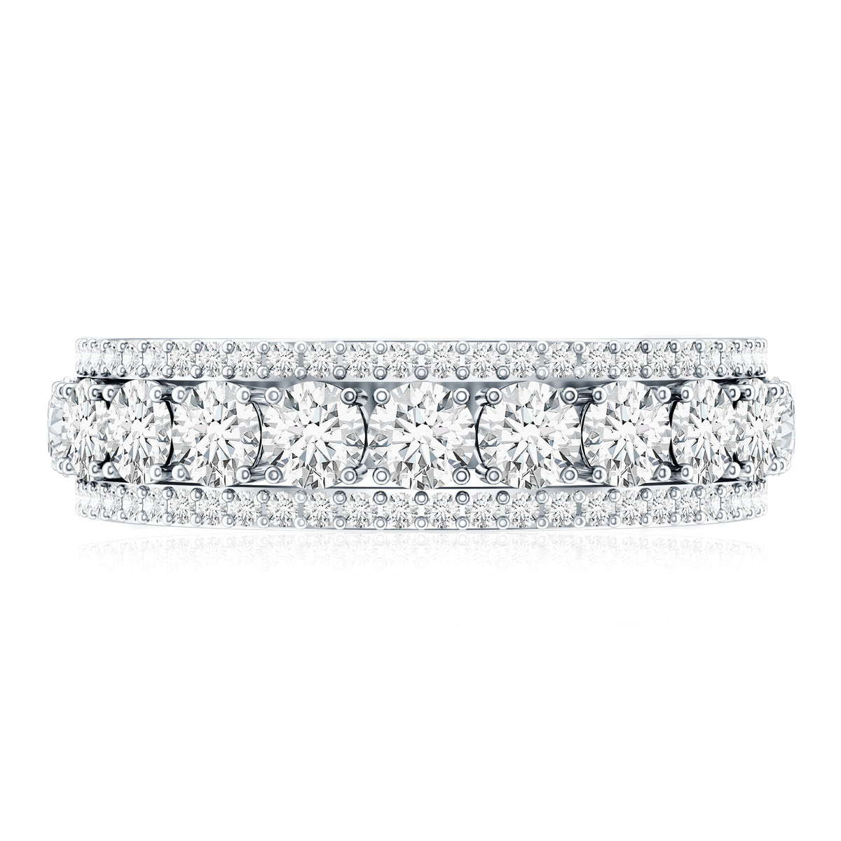 Certified Moissanite Wedding Anniversary Band Ring for Women