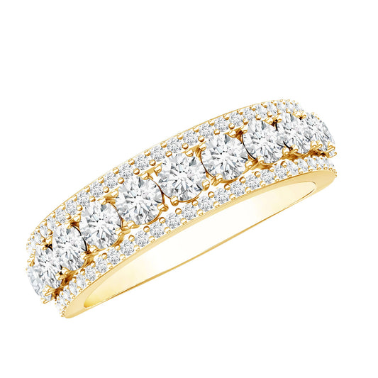 Anillo de aniversario de boda de moissanita certificada para mujer