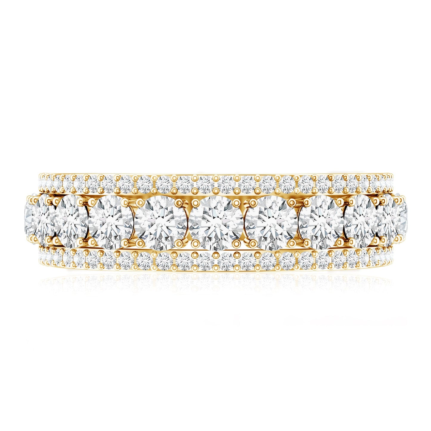 Certified Moissanite Wedding Anniversary Band Ring for Women