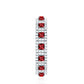 Princess Cut Lab Created Ruby Wedding Band with Diamonds