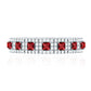Princess Cut Lab Created Ruby Wedding Band with Diamonds
