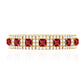 Princess Cut Lab Created Ruby Wedding Band with Diamonds
