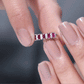 Minimalist Lab Created Ruby and Diamond Cluster Promise Ring
