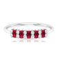 Minimalist Lab Created Ruby and Diamond Cluster Promise Ring