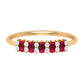 Minimalist Lab Created Ruby and Diamond Cluster Promise Ring