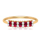 Minimalist Lab Created Ruby and Diamond Cluster Promise Ring