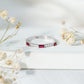 Baguette Cut Lab Grown Ruby Vintage Eternity Band with Diamond