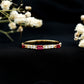 Baguette Cut Lab Grown Ruby Vintage Eternity Band with Diamond