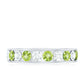 Channel Set Peridot and Diamond Half Eternity Ring for Women