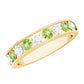 Channel Set Peridot and Diamond Half Eternity Ring for Women
