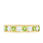 Channel Set Peridot and Diamond Half Eternity Ring for Women