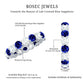 Certified Round Lab Grown Blue Sapphire Eternity Band Ring with Moissanite