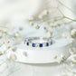 Certified Round Lab Grown Blue Sapphire Eternity Band Ring with Moissanite