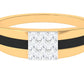 Certified Real Diamond Mens Engagement Band with Black Enamel