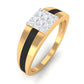 Certified Real Diamond Mens Engagement Band with Black Enamel