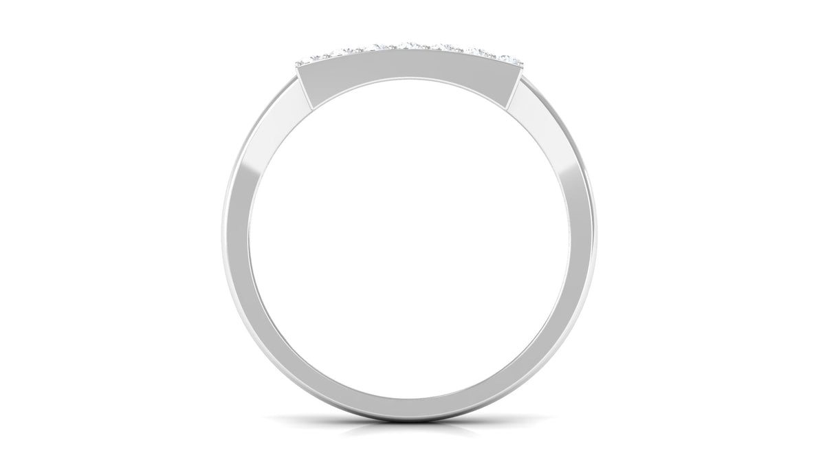 Anillo de banda de diamantes para hombre con esmalte negro