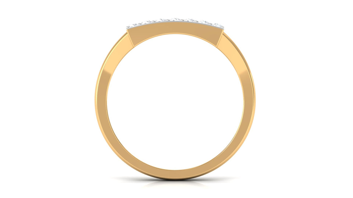 Anillo de banda de diamantes para hombre con esmalte negro