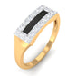 Anillo de banda de diamantes para hombre con esmalte negro