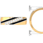 Certified Natural Diamond Mens Wedding Band with Black Enamel