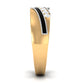Certified Natural Diamond Mens Wedding Band with Black Enamel