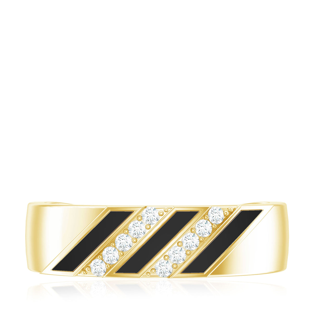 Certified Diamond Enamel Wedding Band