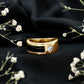 Classic Moissanite Mens Wedding Band with Black Enamel