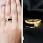 Classic Moissanite Mens Wedding Band with Black Enamel