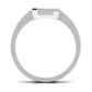 Certified Natural Diamond Mens Engagement Ring with Black Enamel