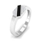 Certified Natural Diamond Mens Engagement Ring with Black Enamel