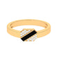 Certified Natural Diamond Mens Engagement Ring with Black Enamel