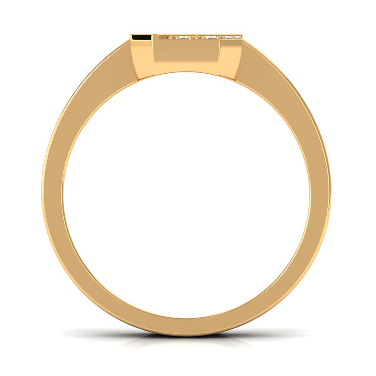 Certified Natural Diamond Mens Engagement Ring with Black Enamel