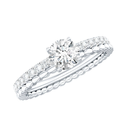 Round Cut Moissanite Designer Engagement Ring With Certificate