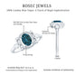 Anillo de compromiso Art Déco de topacio azul de Londres y diamante
