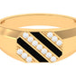 Classic Diamond Mens Engagement Ring with Black Enamel