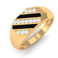 Classic Diamond Mens Engagement Ring with Black Enamel