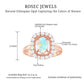 1.2 Carat Oval Cut Ethiopian Opal Halo Engagement Ring with Moissanite