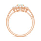 1.2 Carat Oval Cut Ethiopian Opal Halo Engagement Ring with Moissanite
