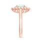 1.2 Carat Oval Cut Ethiopian Opal Halo Engagement Ring with Moissanite