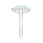 1.2 Carat Oval Cut Ethiopian Opal Halo Engagement Ring with Moissanite
