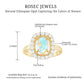 1.2 Carat Oval Cut Ethiopian Opal Halo Engagement Ring with Moissanite