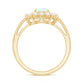 1.2 Carat Oval Cut Ethiopian Opal Halo Engagement Ring with Moissanite