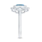 Real Oval London Blue Topaz Vintage Engagement Ring with Diamond