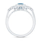 Real Oval London Blue Topaz Vintage Engagement Ring with Diamond