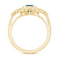 Real Oval London Blue Topaz Vintage Engagement Ring with Diamond
