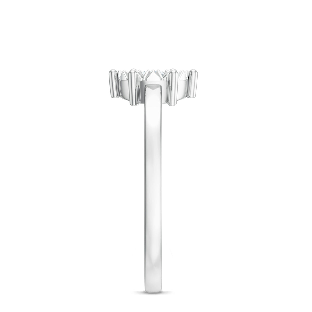 Anillo de Promesa de Diamante Natural con Engaste de Ilusión