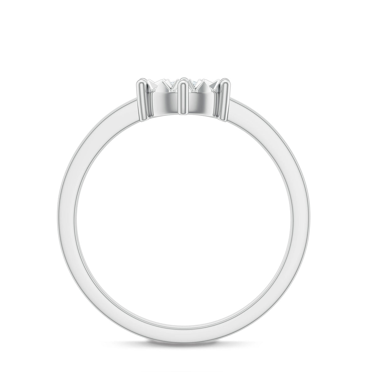 Anillo de Promesa de Diamante Natural con Engaste de Ilusión