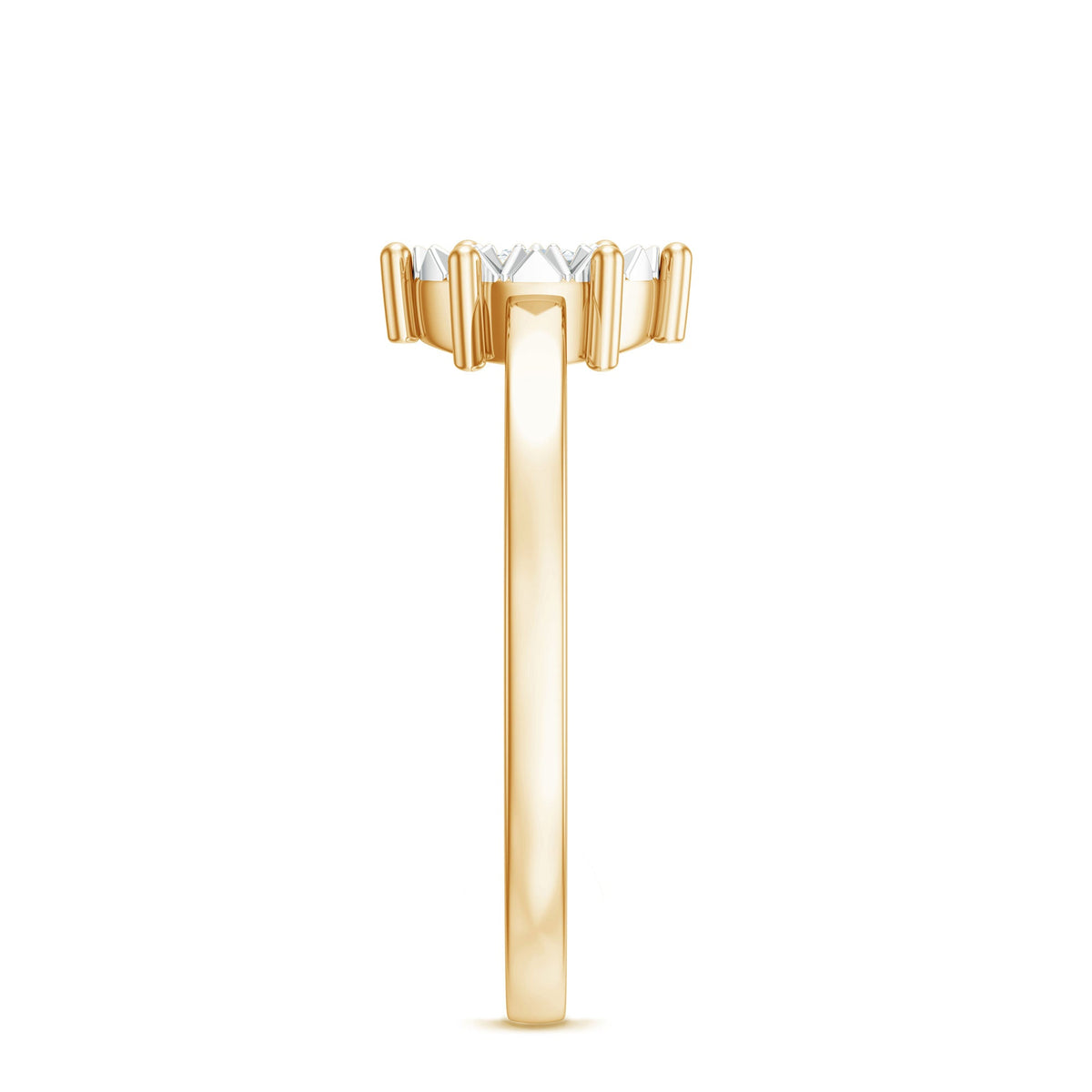 Anillo de Promesa de Diamante Natural con Engaste de Ilusión