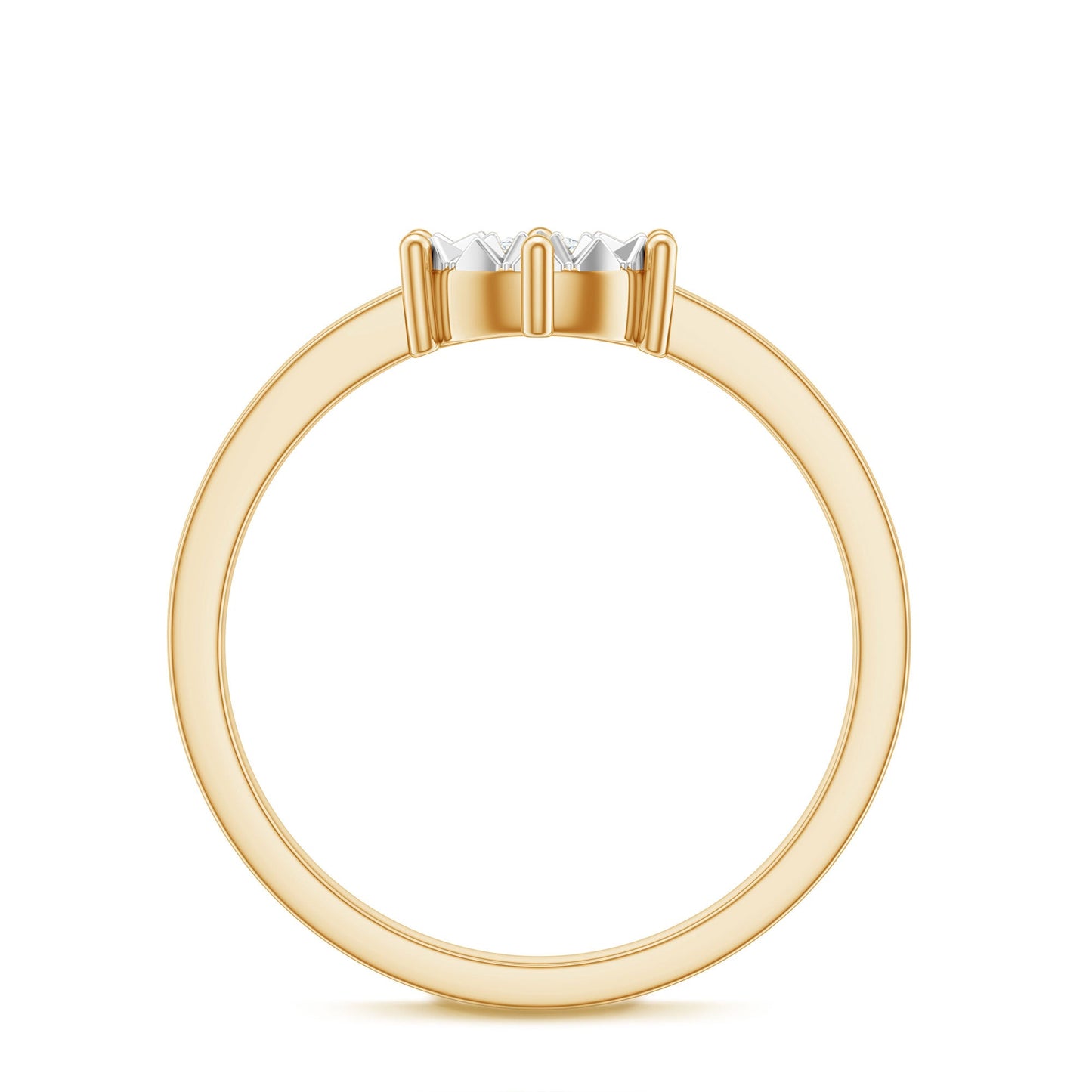 Anillo de Promesa de Diamante Natural con Engaste de Ilusión